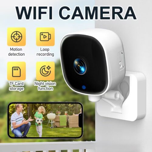 sku-afrylo-0031-05 1080P Smart WiFi Security Camera – Clear Night Vision, Remote App Control, Motion Alerts, Indoor & Outdoor Protection