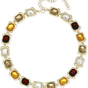 No Dull Look! Bold Gold Necklace for Men – Luxury Multicolor Gem Chain, Afro Street Style