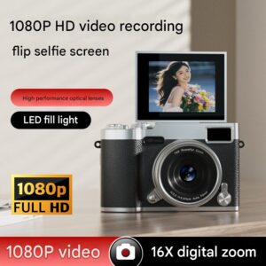 2026Ultra HD Flip Screen Vlogging Camera – 16X Zoom, Auto Focus, 2.4 Inch Flip Screen,Perfect for Beginners