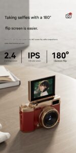 2026Ultra HD Flip Screen Vlogging Camera – 16X Zoom, Auto Focus, 2.4 Inch Flip Screen,Perfect for Beginners 7 sku afrylo 0019 11